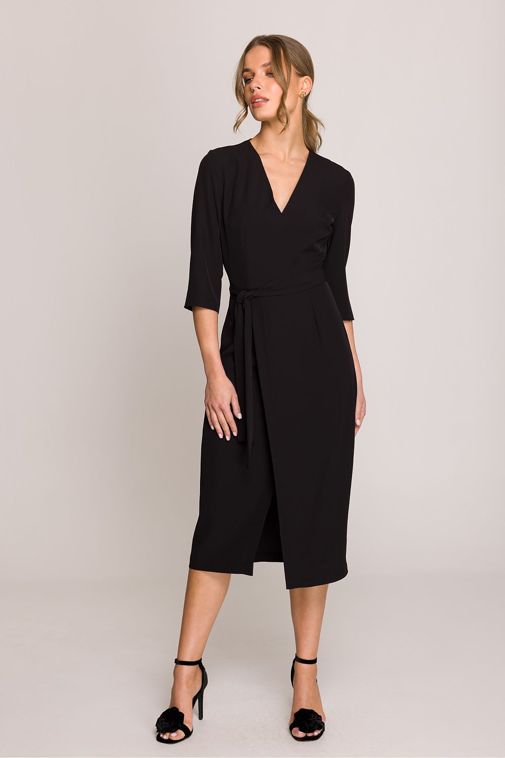 Dagkjole Stylove til dame fra MS StyleHaven, laget av polyester, farge Blå 2, størrelse L, med lang ermer, perfekt til casual; dress