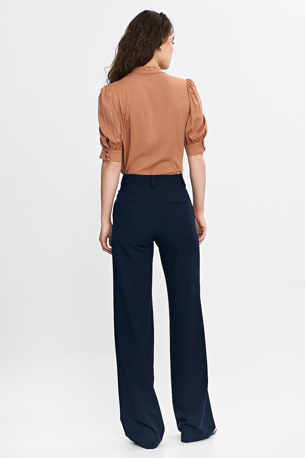 Bukser Nife til dame fra MS StyleHaven, laget av polyester; Viskose, farge Marineblå, størrelse 40, med sleeveless ermer, perfekt til casual; dress