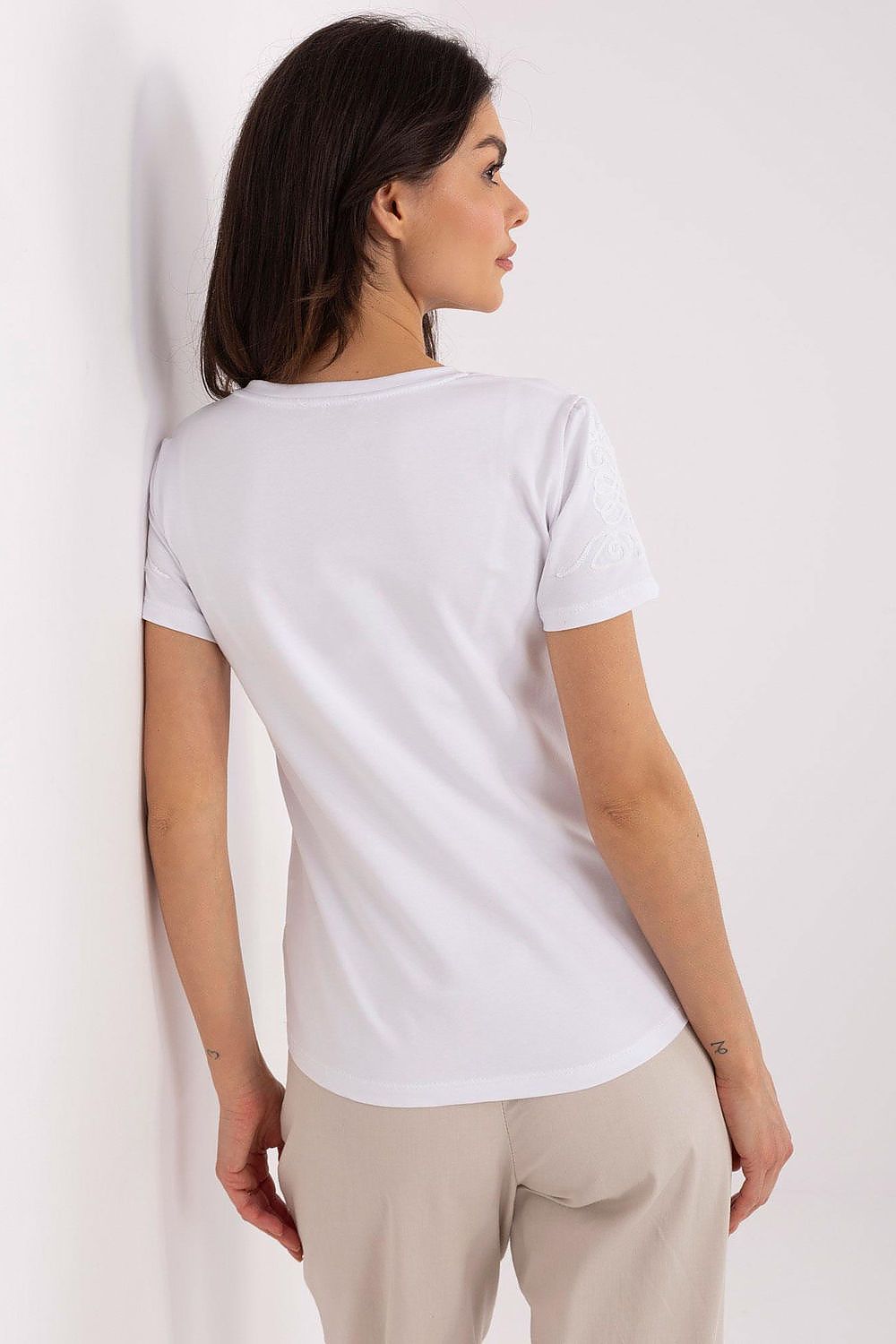 T-skjorte Relevance til dame fra MS StyleHaven, laget av Bomull; Elastan-1, farge Grønn, størrelse XL, med short ermer, perfekt til dress