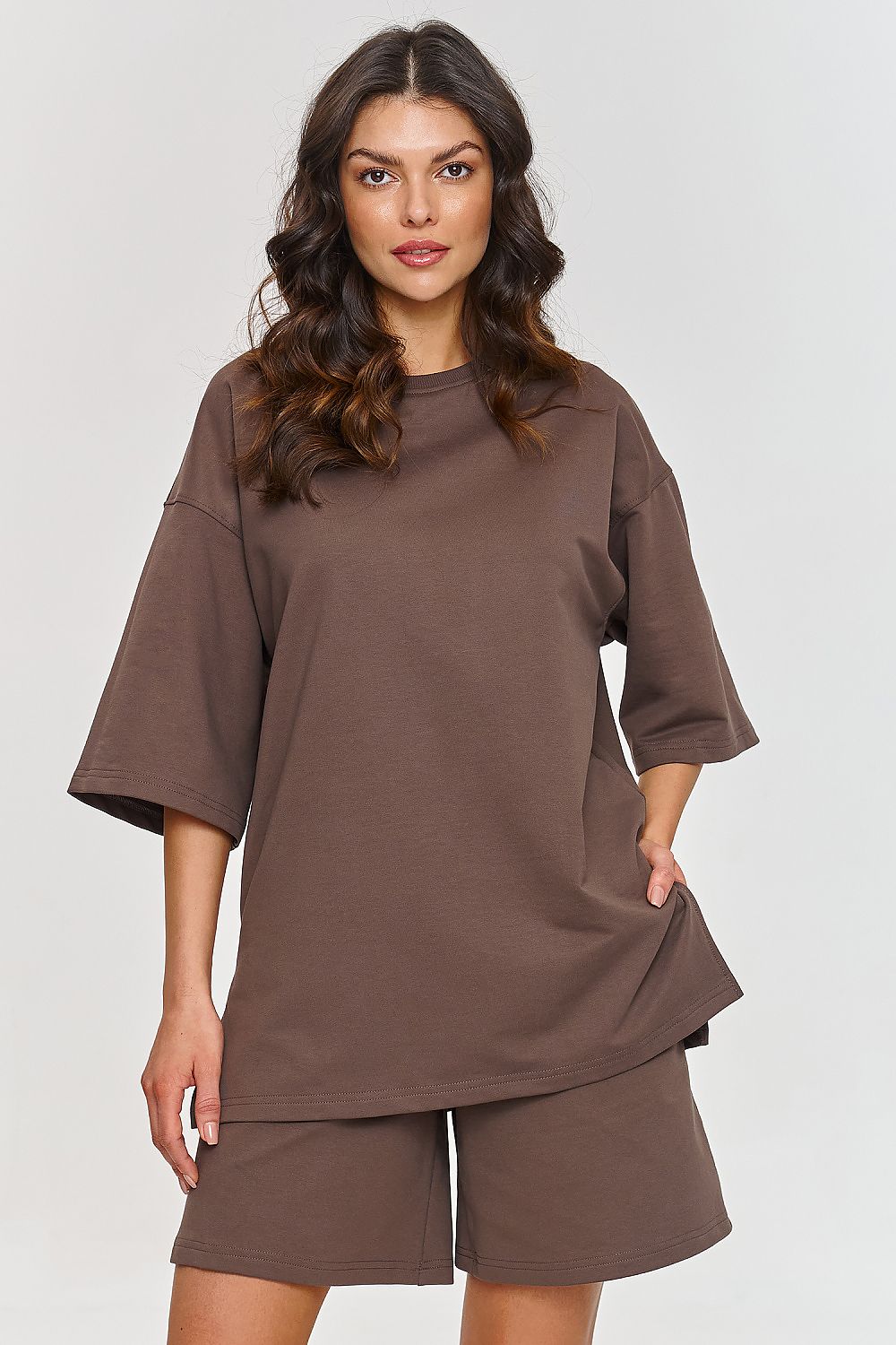 Sett Makadamia til dame fra MS StyleHaven, laget av Bomull; Elastan-1, farge Blå, størrelse 40, med sleeveless ermer, perfekt til casual; dress
