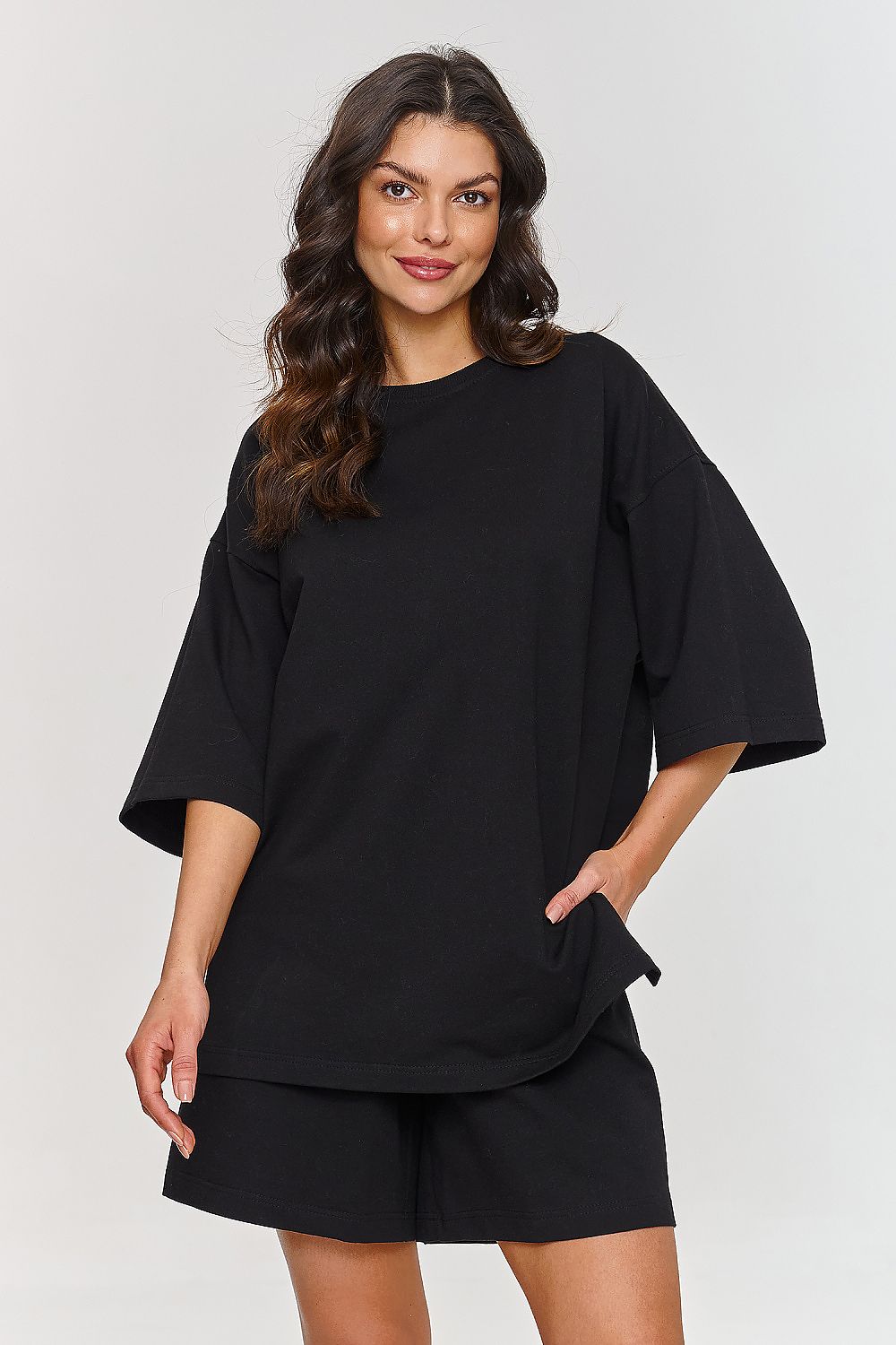 Sett Makadamia til dame fra MS StyleHaven, laget av Bomull; Elastan-1, farge Brun, størrelse 38, med sleeveless ermer, perfekt til casual; dress