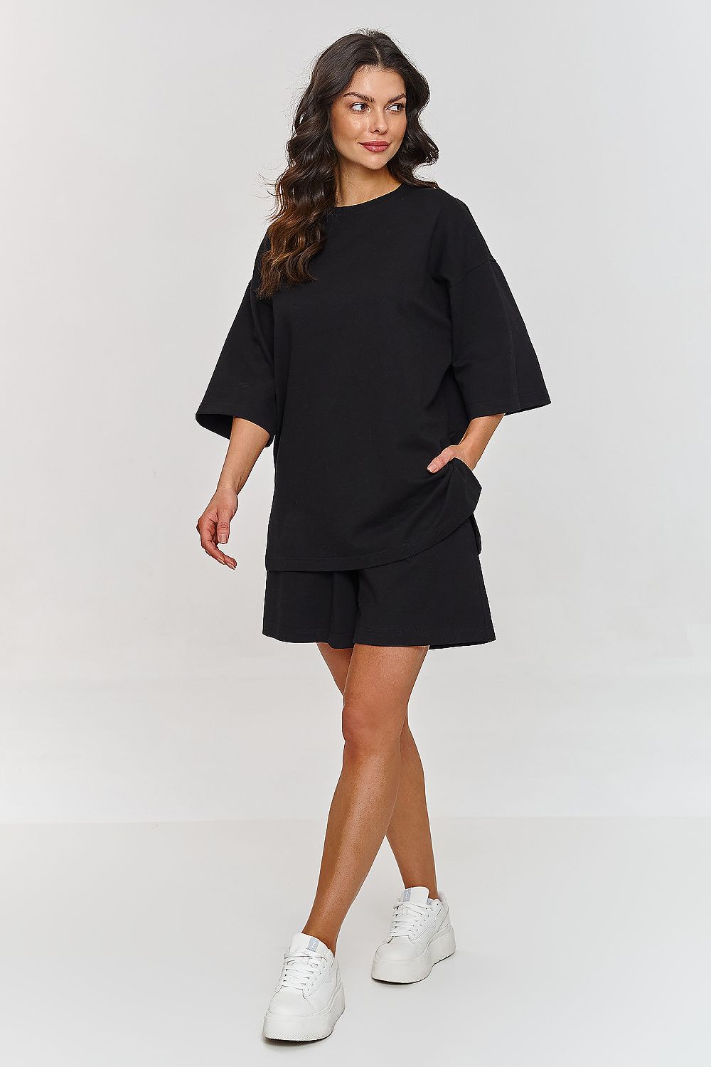 Sett Makadamia til dame fra MS StyleHaven, laget av Bomull; Elastan-1, farge Brun, størrelse 40, med sleeveless ermer, perfekt til casual; dress