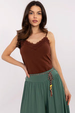Topp Sublevel til dame fra MS StyleHaven, laget av Bomull, farge beige, størrelse L, med sleeveless ermer
