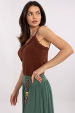 Topp Sublevel til dame fra MS StyleHaven, laget av Bomull, farge beige, størrelse XL, med sleeveless ermer