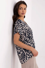 Bluse Sublevel til dame fra MS StyleHaven, laget av Viskose, farge Oransje, størrelse XXL, med short ermer, perfekt til casual; dress