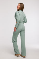 Uanstrengt Grace - Joggebukse med vidde ben med frontsøm til dame fra MS StyleHaven, laget av Bomull; polyester, farge beige, størrelse XL, med 45720 ermer, perfekt til dress