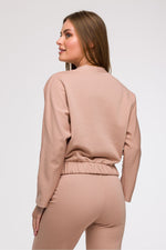 BeWear bluse i omslagsstil med flatterende passform til dame fra MS StyleHaven, laget av Bomull; polyester, farge beige 2, størrelse s, med long ermer, perfekt til casual; dress