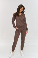 Sett Makadamia til dame fra MS StyleHaven, laget av Bomull; polyester, farge beige, størrelse 40, med long ermer, perfekt til dress