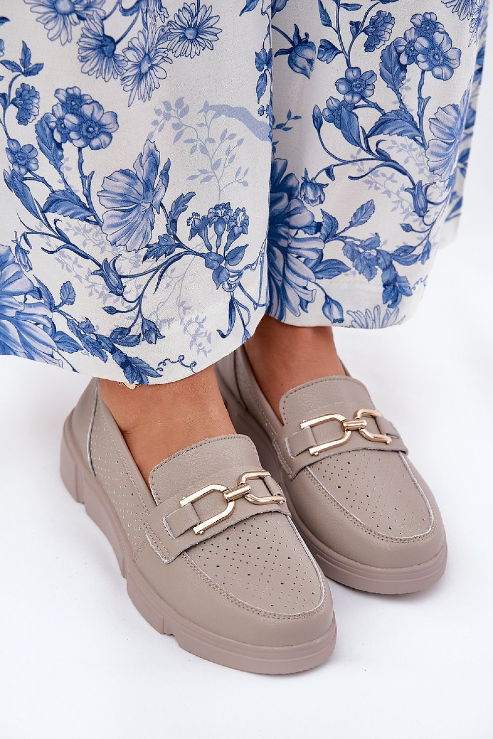 Mocassin til dame - Step in Style til dame fra MS StyleHaven, laget av Bomull, farge beige, størrelse 36, med short ermer, perfekt til casual