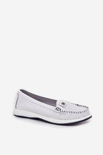 Mocassin Step in Style til dame fra MS StyleHaven, laget av Bomull, farge Hvit, størrelse 37, med short ermer, perfekt til casual