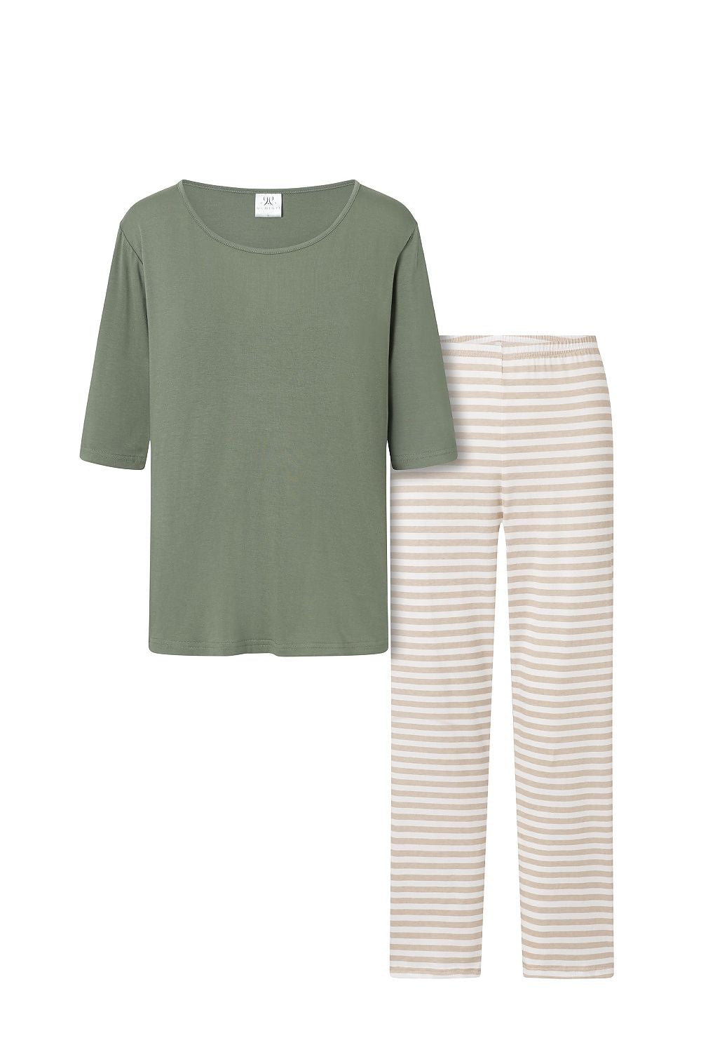 Pyjamas Momenti Per Me til dame fra MS StyleHaven, laget av Viskose; Bomull, farge Grønn, størrelse M, med 45720 ermer, perfekt til casual; dress