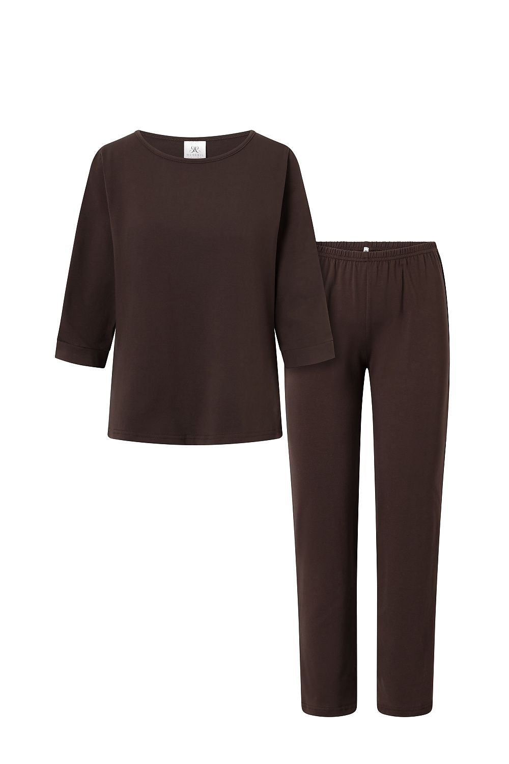 Pyjamas Momenti Per Me til dame fra MS StyleHaven, laget av Bomull, farge Brun, størrelse M, med 45720 ermer, perfekt til casual; dress