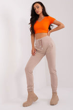 Treningsdressbukse Relevance til dame fra MS StyleHaven; laget av Bomull; farge beige; stÃ¸rrelse s; med 45720 ermer; perfekt til dress