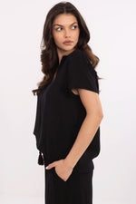 Bluse Sublevel til dame fra MS StyleHaven, laget av Bomull, farge Hvit, størrelse XXL, med short ermer, perfekt til casual; dress