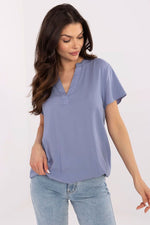 Bluse Sublevel til dame fra MS StyleHaven, laget av Bomull, farge Svart, størrelse M, med short ermer, perfekt til casual; dress