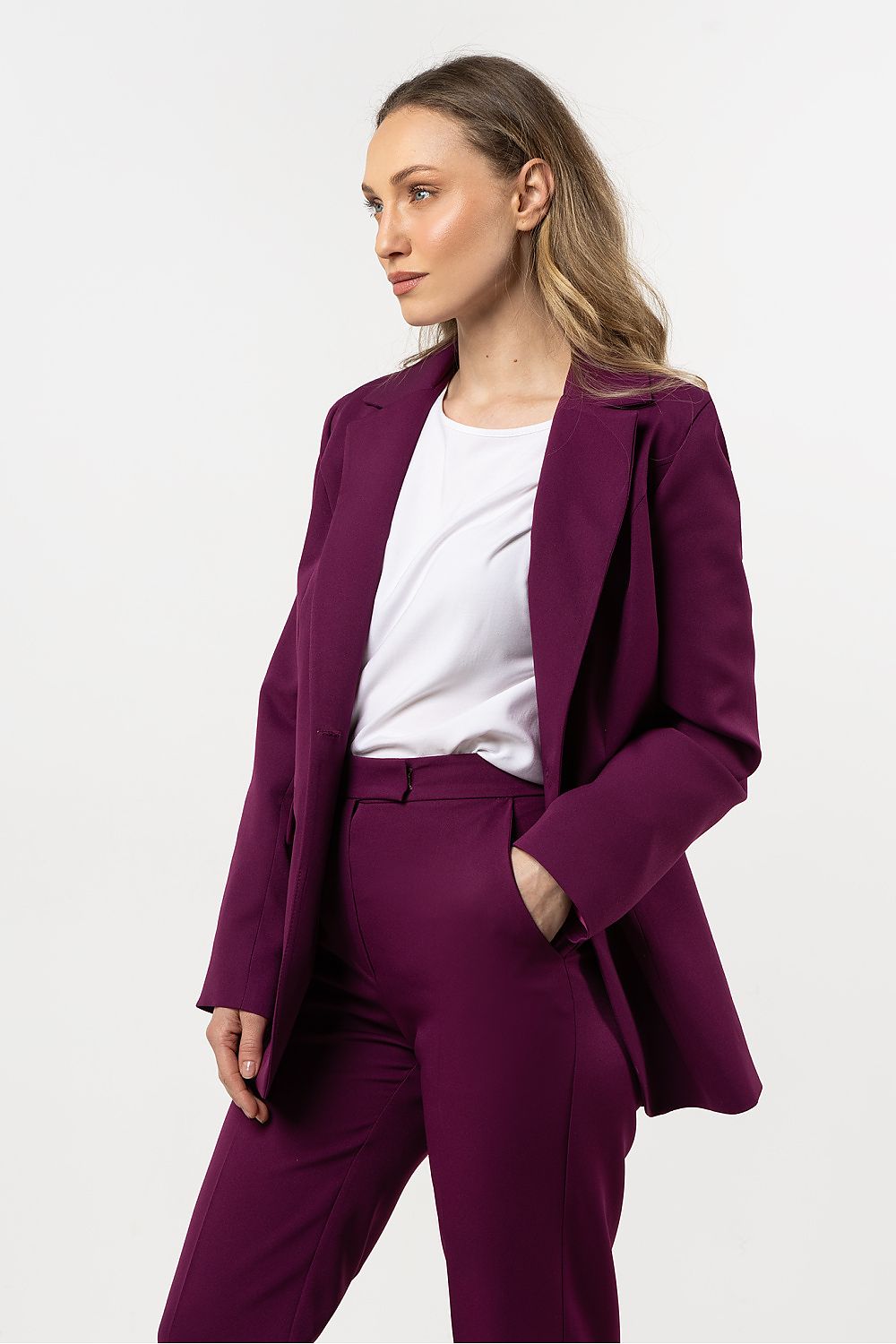 Jakke awama til dame fra MS StyleHaven, laget av Viskose, farge Fiolett, størrelse M, med short ermer, perfekt til casual; dress