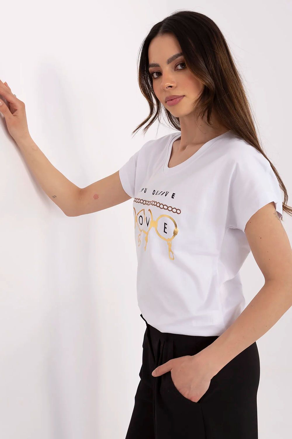 T-shirt til dame - FP til dame fra MS StyleHaven, størrelse s, med short, bukselengde long, kjolelengde midi, kjolestil wrap