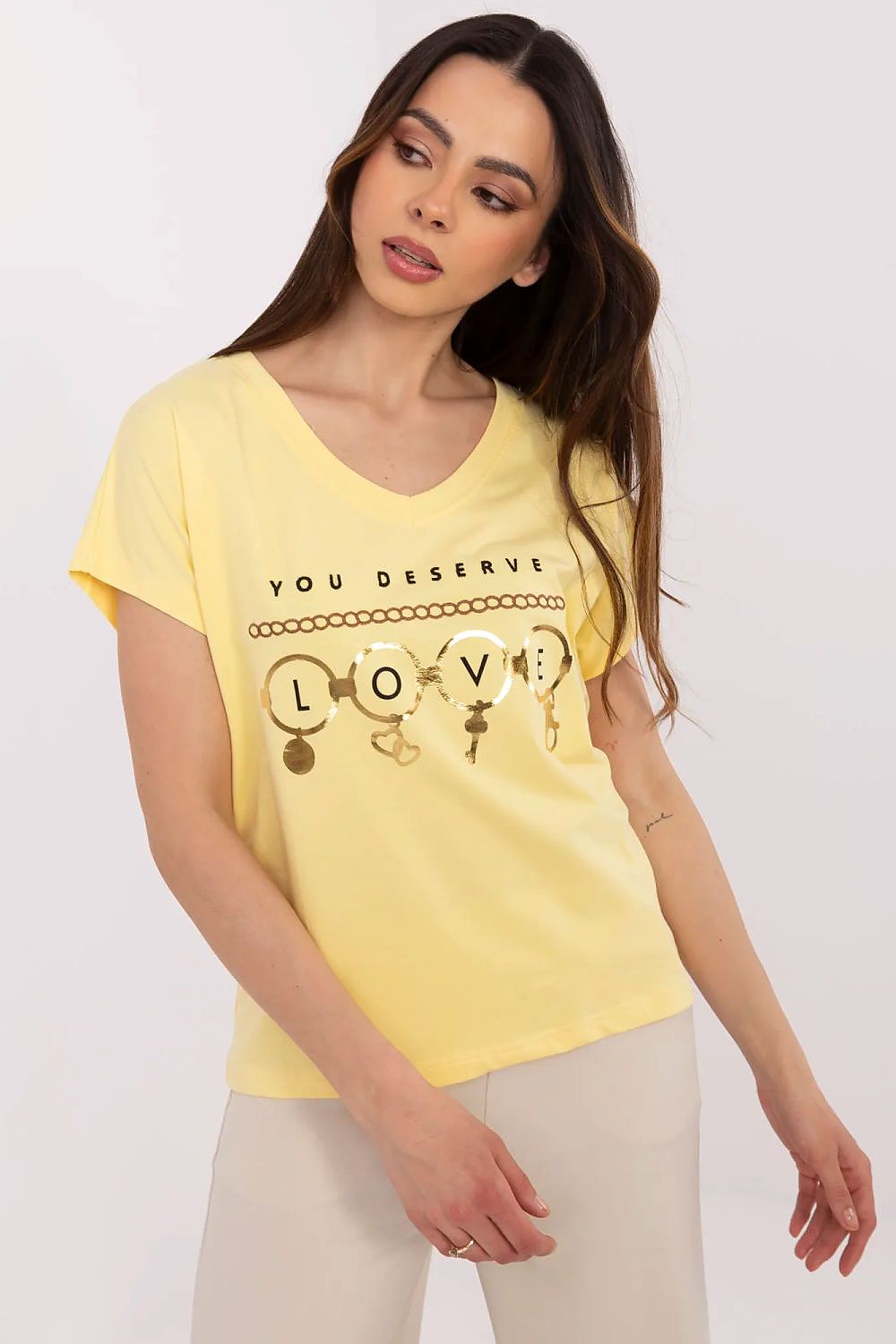 T-shirt til dame - FP til dame fra MS StyleHaven, størrelse L, med short, bukselengde long, kjolelengde midi, kjolestil wrap
