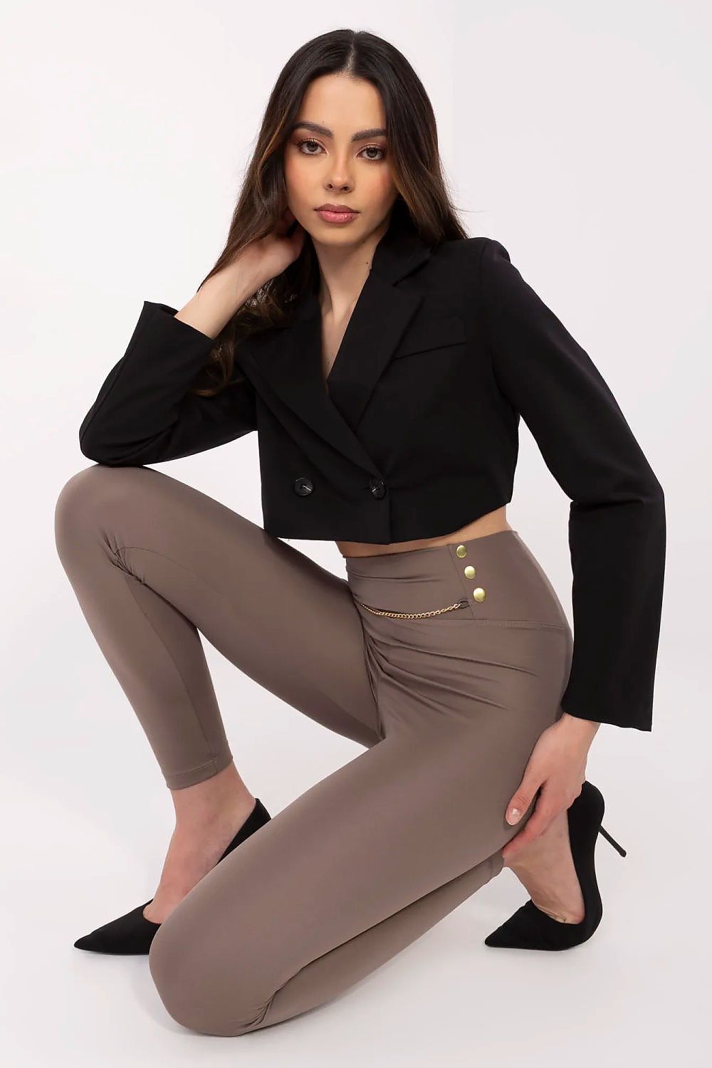 Long leggings - FP til dame fra MS StyleHaven, størrelse M, med short, bukselengde long, kjolelengde midi, kjolestil wrap