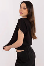 Dame T-skjorte i casual stil - FP til dame fra MS StyleHaven, størrelse M, med short, bukselengde long, kjolelengde mini, kjolestil wrap