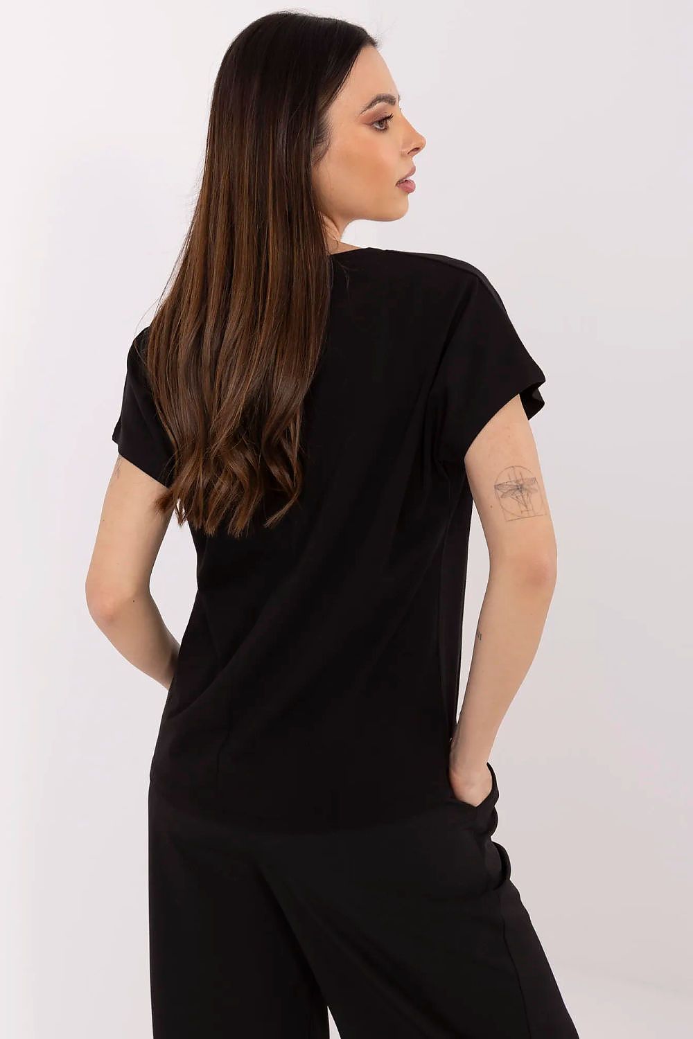 Dame T-skjorte i casual stil - FP til dame fra MS StyleHaven, størrelse L, med short, bukselengde long, kjolelengde mini, kjolestil wrap
