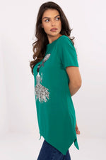 Dame bluse med dyreprint- FP til dame fra MS StyleHaven, størrelse M, med short, bukselengde long, kjolelengde mini, kjolestil wrap