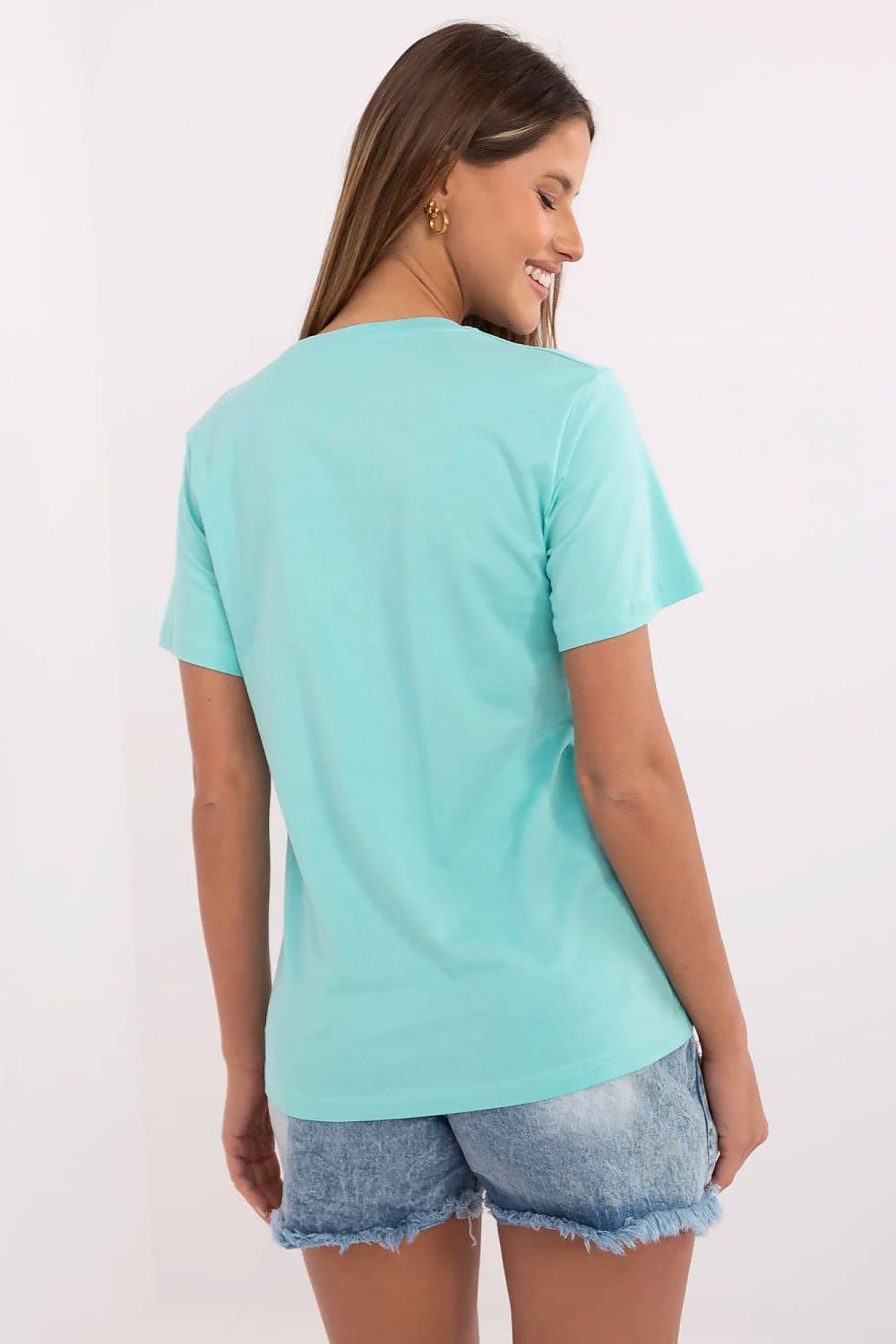 Bomull T-skjorte til Dame - FP til dame fra MS StyleHaven, størrelse L, med short, bukselengde long, kjolelengde mini, kjolestil wrap