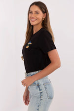 Bomull T-skjorte til Dame - FP til dame fra MS StyleHaven, størrelse s, med short, bukselengde long, kjolelengde mini, kjolestil wrap