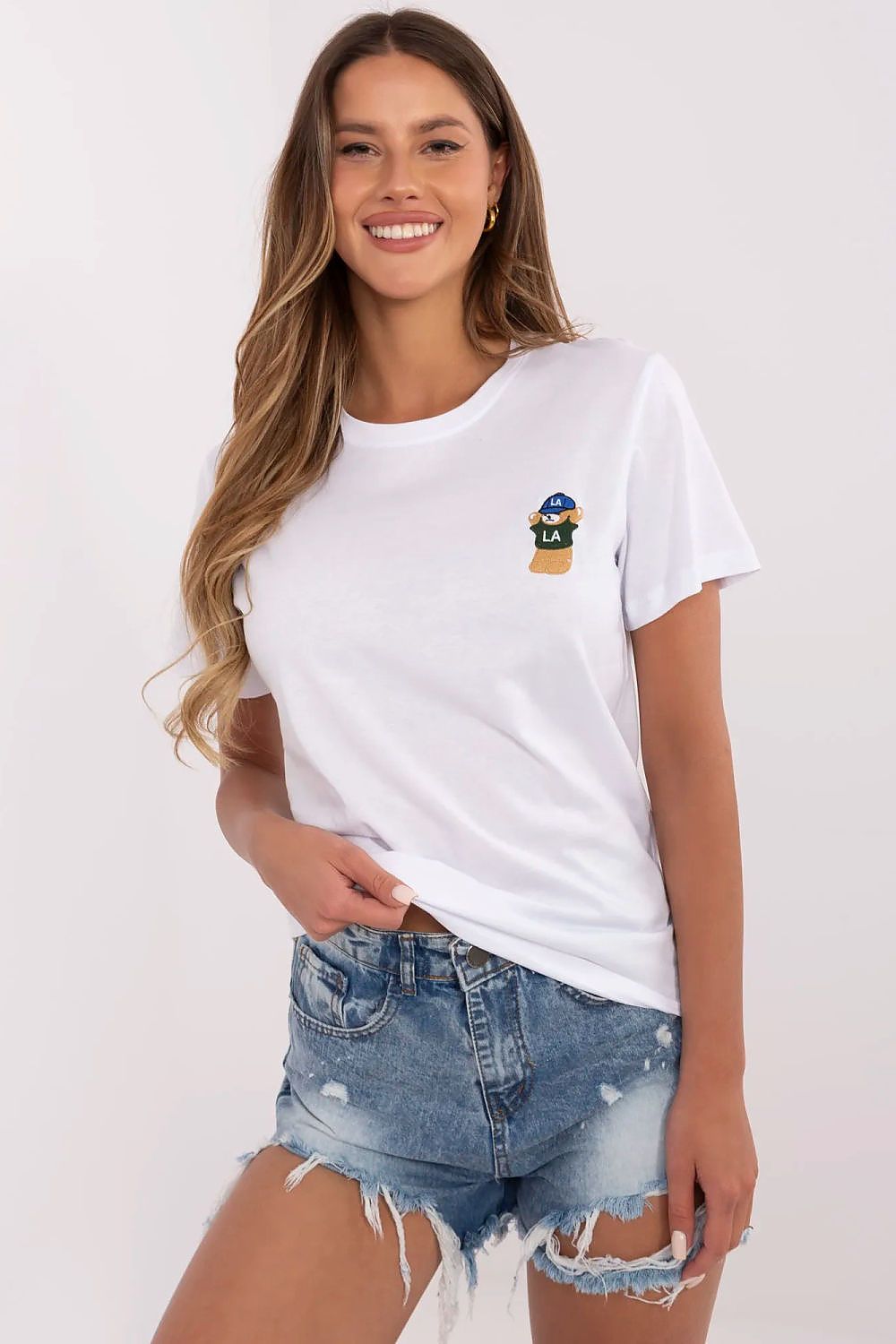 Bomull T-skjorte til Dame - FP til dame fra MS StyleHaven, størrelse M, med short, bukselengde long, kjolelengde mini, kjolestil wrap