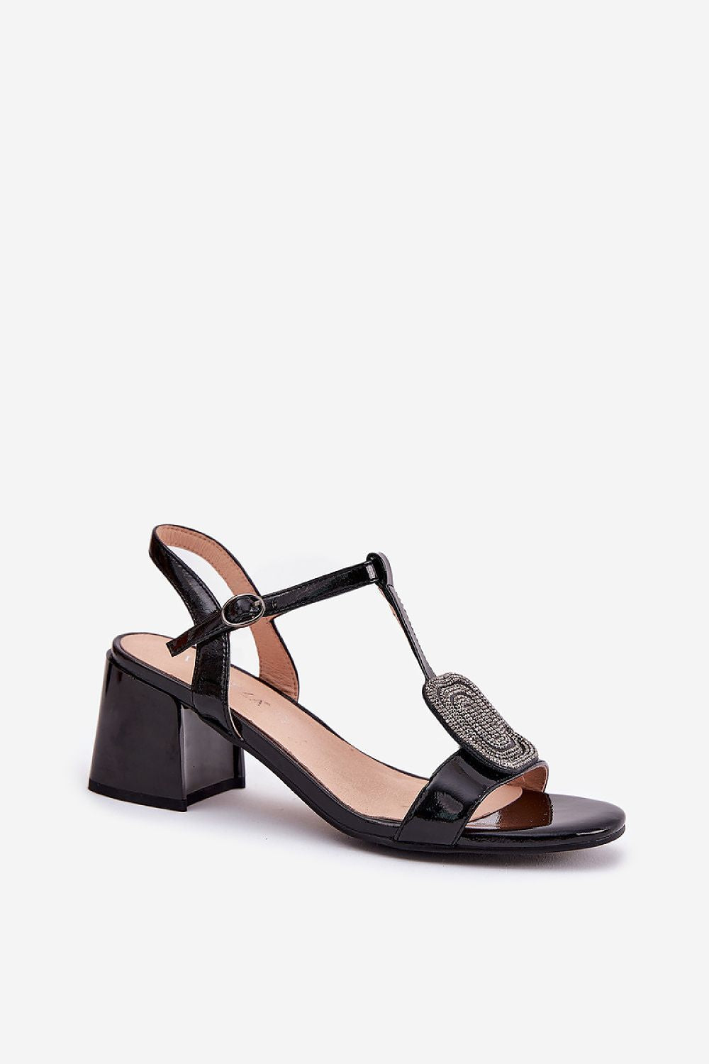 Hælsandaler Step in style til dame fra MS StyleHaven, laget av Bomull, farge Svart, størrelse 37, med short ermer, perfekt til dress
