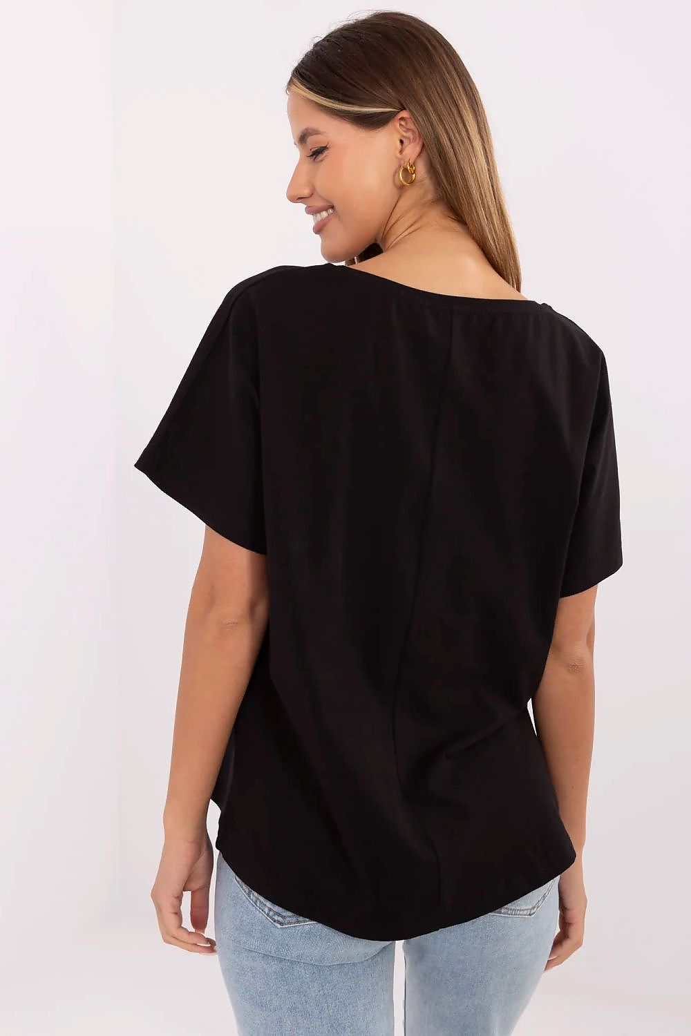 Komfortabel T-skjorte til dame  - FP til dame fra MS StyleHaven, størrelse L, med short, bukselengde long, kjolelengde mini, kjolestil wrap
