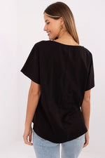 Komfortabel T-skjorte til dame  - FP til dame fra MS StyleHaven, størrelse L, med short, bukselengde long, kjolelengde mini, kjolestil wrap
