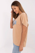 Komfortabel T-skjorte til dame  - FP til dame fra MS StyleHaven, størrelse XL, med short, bukselengde long, kjolelengde mini, kjolestil wrap