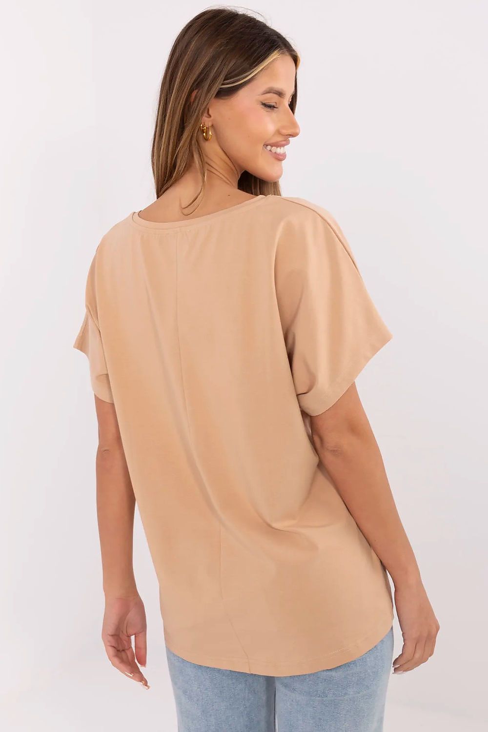 Komfortabel T-skjorte til dame  - FP til dame fra MS StyleHaven, størrelse s, med short, bukselengde long, kjolelengde mini, kjolestil wrap