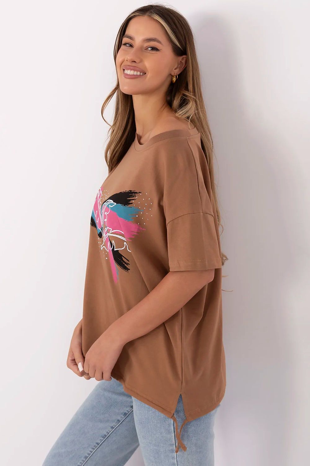 Casual T-skjorte til Dame - FP til dame fra MS StyleHaven, størrelse XL, med short, bukselengde long, kjolelengde mini, kjolestil wrap