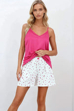 Stilig og behagelig pyjamassett til dame fra MS StyleHaven, laget av Viskose; Bomull, farge Rosa, størrelse s, med short ermer, perfekt til casual