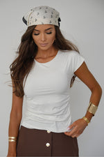 Bluse LaBalancia til dame fra MS StyleHaven; laget av Viskose; farge beige 2; stÃƒÂ¸rrelse XS/S; med short ermer; perfekt til dress