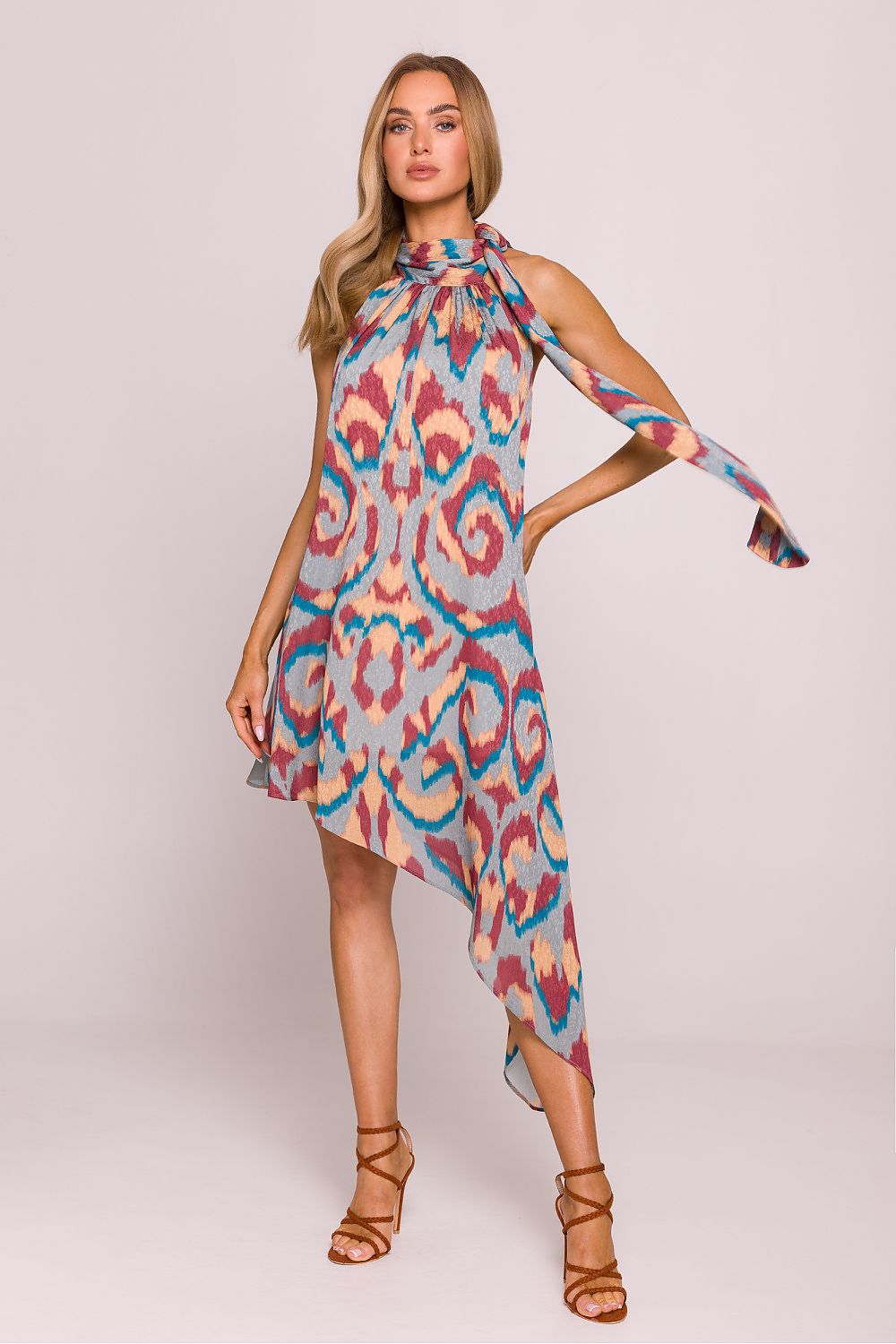 Dagkjole Moe til dame fra MS StyleHaven, laget av polyester, farge Flerfarget, størrelse S/M, med sleeveless ermer, knee lengde, kjolestil sheath, perfekt til dress