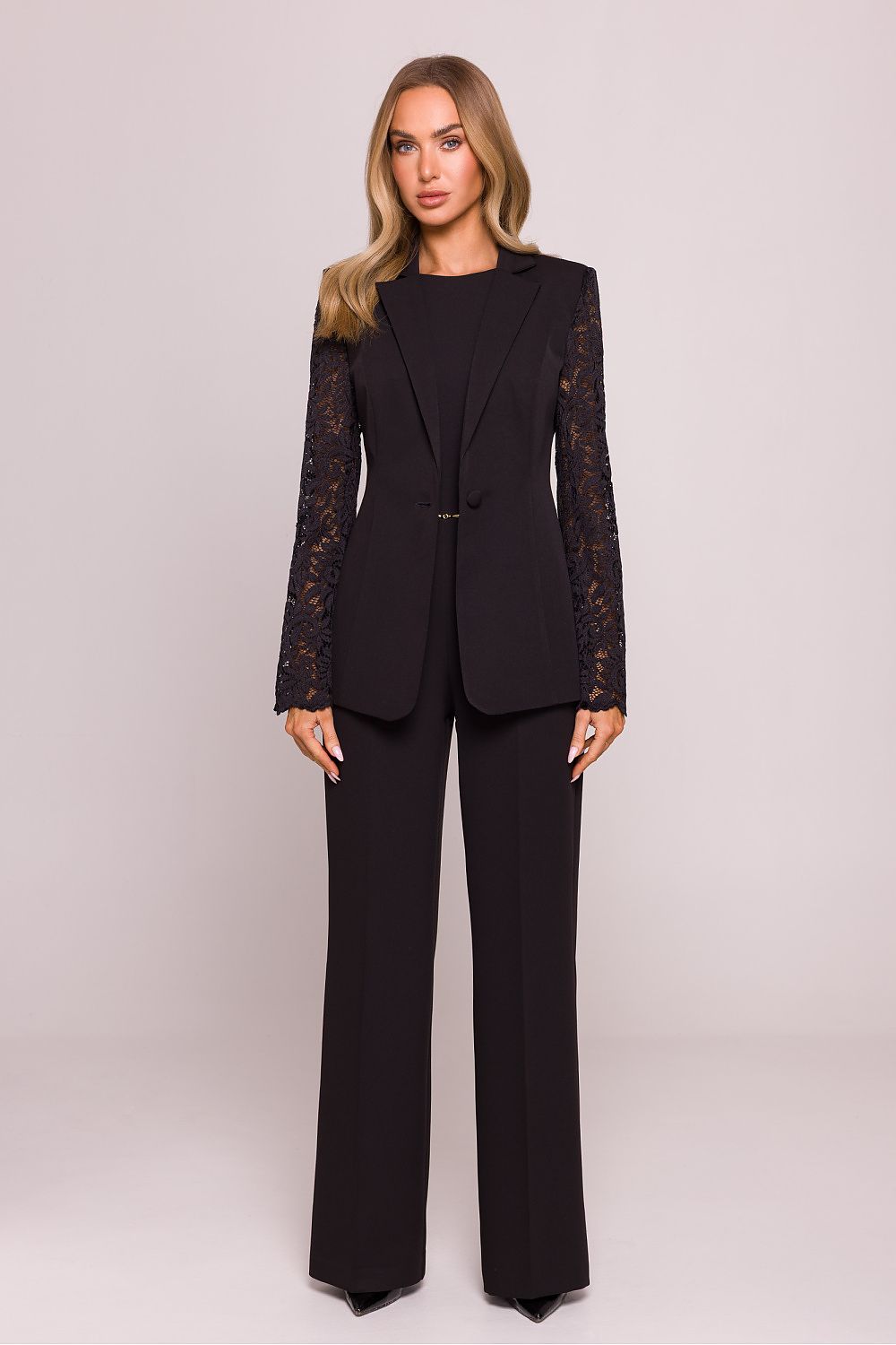 Jakke Moe til dame fra MS StyleHaven, laget av polyester, farge beige, størrelse L, med sleeveless ermer, perfekt til dress