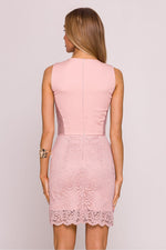 Aftenkjole - Moe til dame fra MS StyleHaven, laget av polyester, farge Rosa, størrelse L, med sleeveless ermer, perfekt til dress