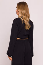 Bluse Moe til dame fra MS StyleHaven, laget av polyester, farge Brun, størrelse M, med long ermer, perfekt til dress