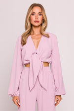 Bluse Moe til dame fra MS StyleHaven, laget av polyester, farge Brun, størrelse L, med long ermer, perfekt til dress