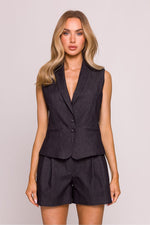 Gilet Moe til dame fra MS StyleHaven, laget av polyester, farge Blå, størrelse XL, med short ermer, perfekt til dress