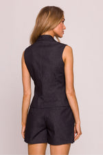 Gilet Moe til dame fra MS StyleHaven, laget av polyester, farge Grå, størrelse M, med short ermer, perfekt til dress