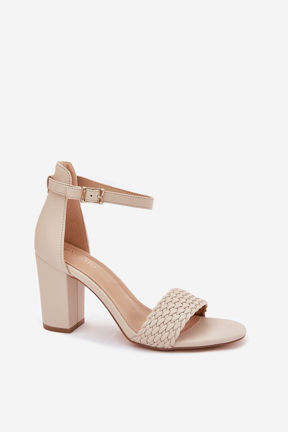 Hælsandaler Step in style til dame fra MS StyleHaven, laget av Bomull, farge beige, størrelse 37, med short ermer, perfekt til casual; dress