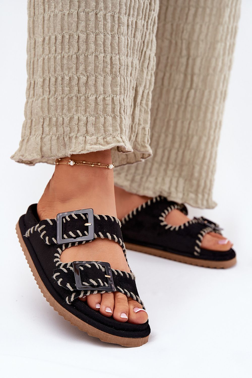 Flip-flops Step in Style til dame fra MS StyleHaven, laget av Bomull, farge Brun, størrelse 39, med short ermer, perfekt til dress; casual