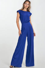 Jumpsuit Nife til dame fra MS StyleHaven, laget av rayon; Lin, farge Svart, størrelse 40, med sleeveless; short ermer, perfekt til casual
