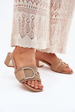 Flip-flops Step in Style til dame fra MS StyleHaven, laget av Bomull, med detaljer i faux-leather; plastic, farge beige, størrelse 36, med short ermer, hælhøyde low; flat, skostørrelse 36; 37; 38; 39; 40; 41, perfekt til casual