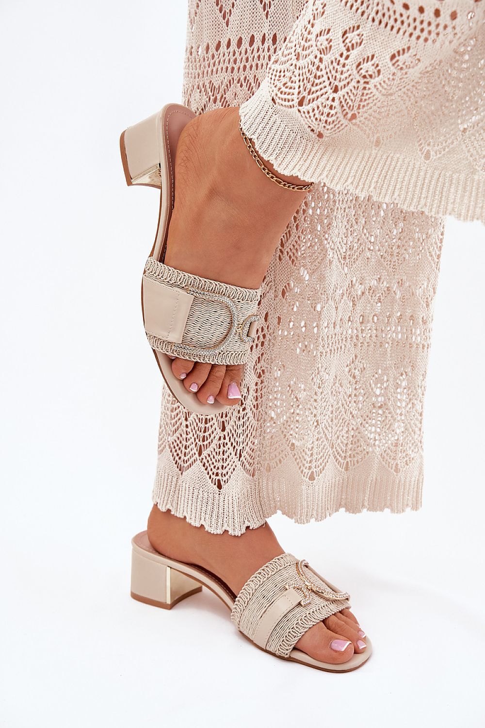 Flip-flops Step in Style til dame fra MS StyleHaven, laget av Bomull, farge beige, størrelse 41, med short ermer, perfekt til casual
