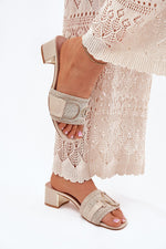 Flip-flops Step in Style til dame fra MS StyleHaven, laget av Bomull, farge beige, størrelse 41, med short ermer, perfekt til casual